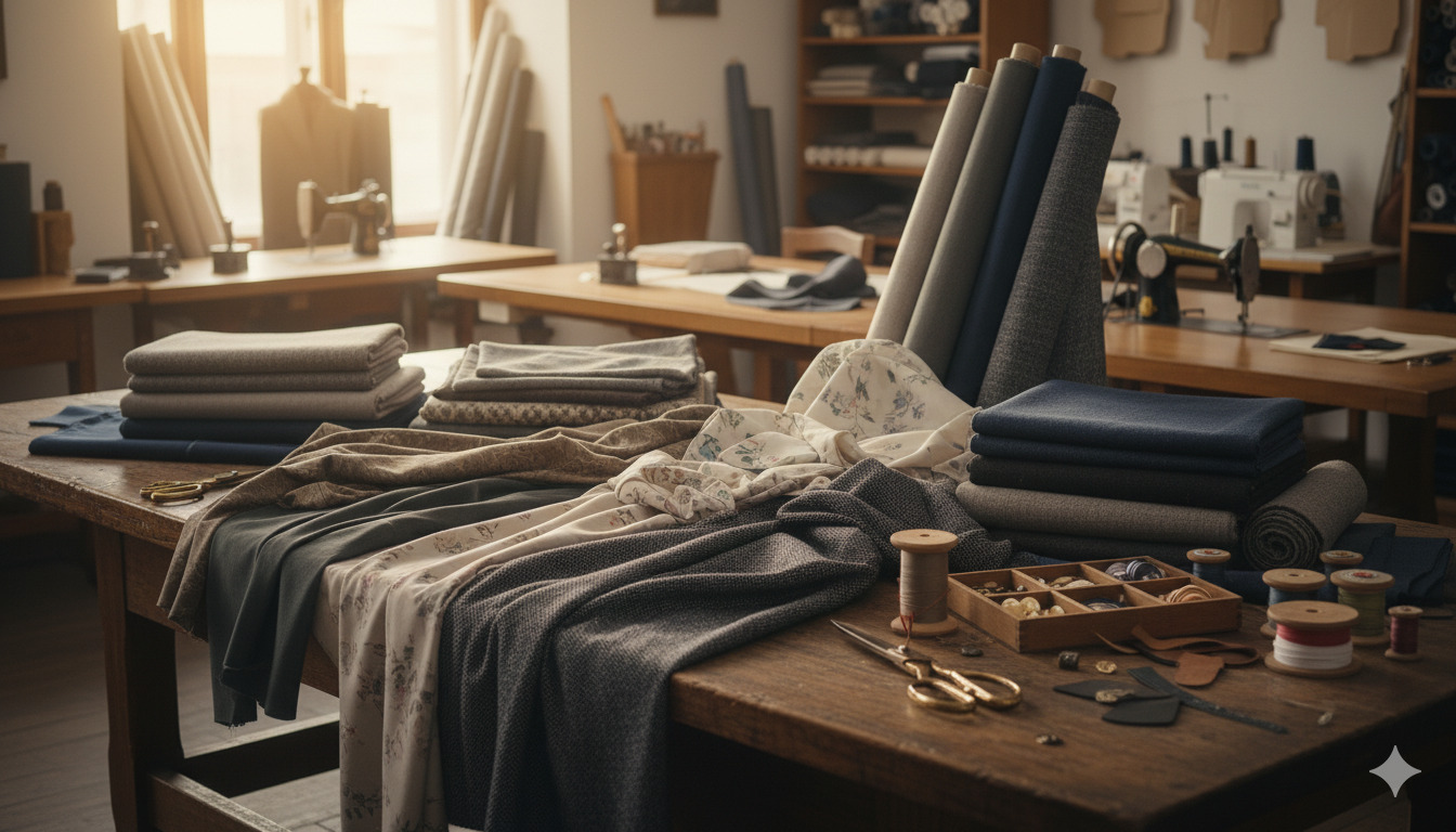Various fabric types and materials